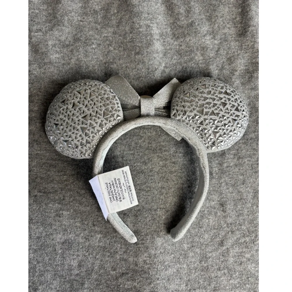 Disney 100th Anniversary Cast Member Exclusive Minnie Ears Silver Studded Bow